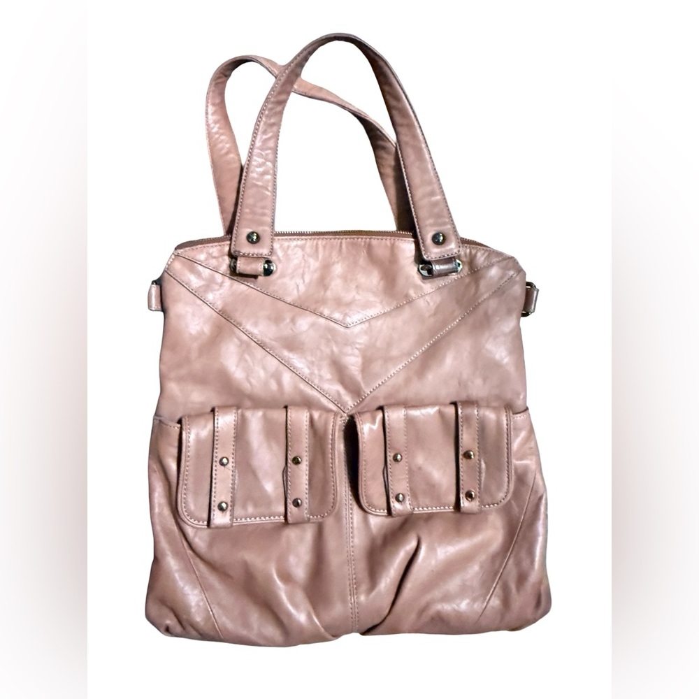Steven by Steve Madden Brown Leather Satchel Shoulder Bag Large